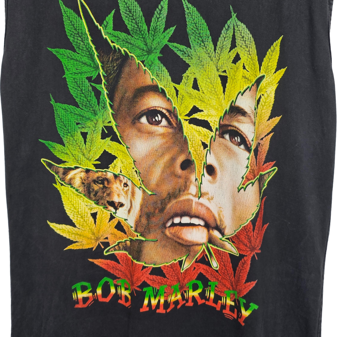 Bob Marley Print Sleeveless T-Shirt - XL