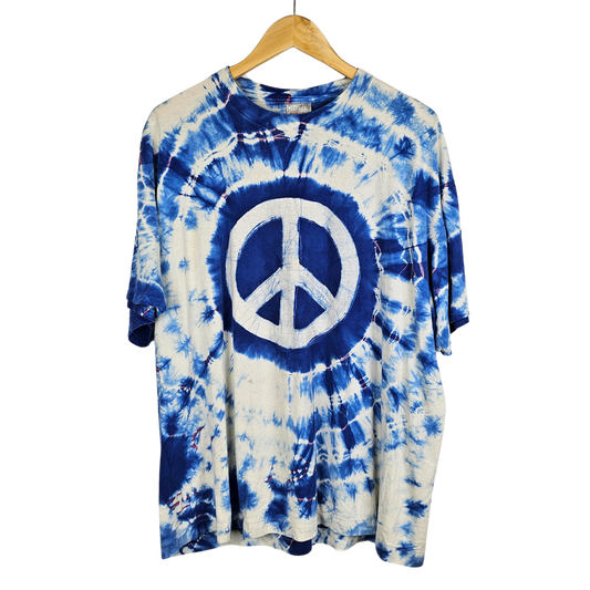 Oneita Peace Sign Tie Dye T-shirt - XL