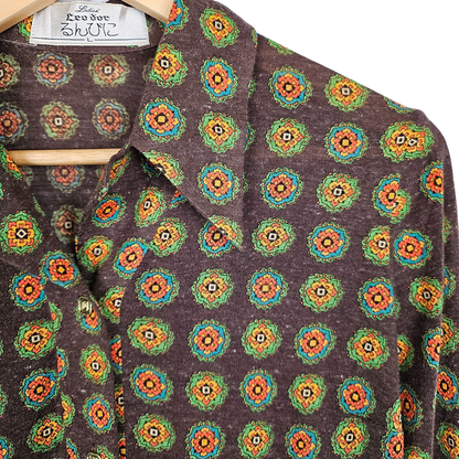 Leodor Indian Print Pullover Retro Shirt