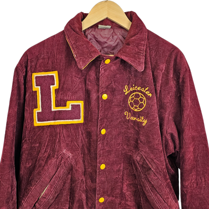 Birdie by Richard and Leslie Corduroy Collared Varsity Jacket - L