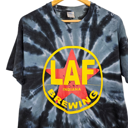 Laff Brewing Blue Grey Tie Dye T-Shirt - M