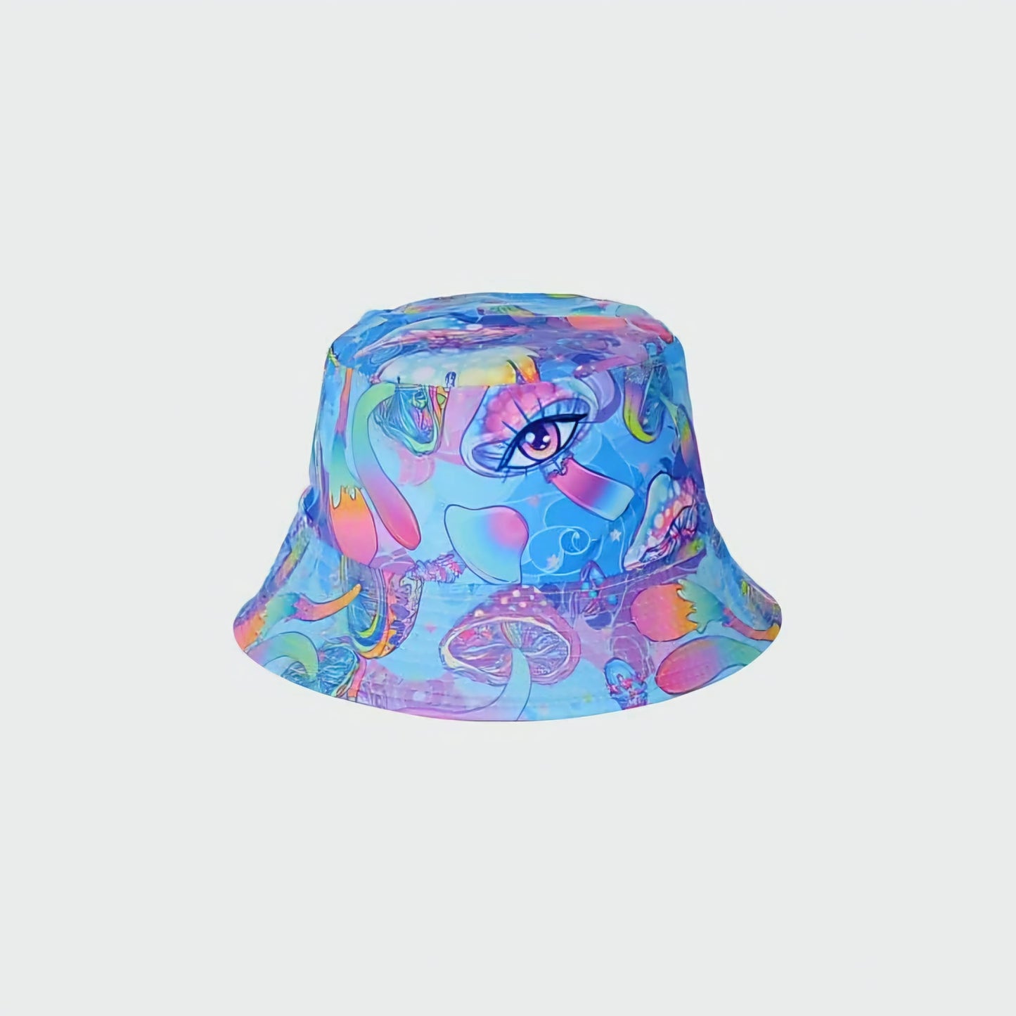 Mushroom Eye Turquoise Print Bucket Hat