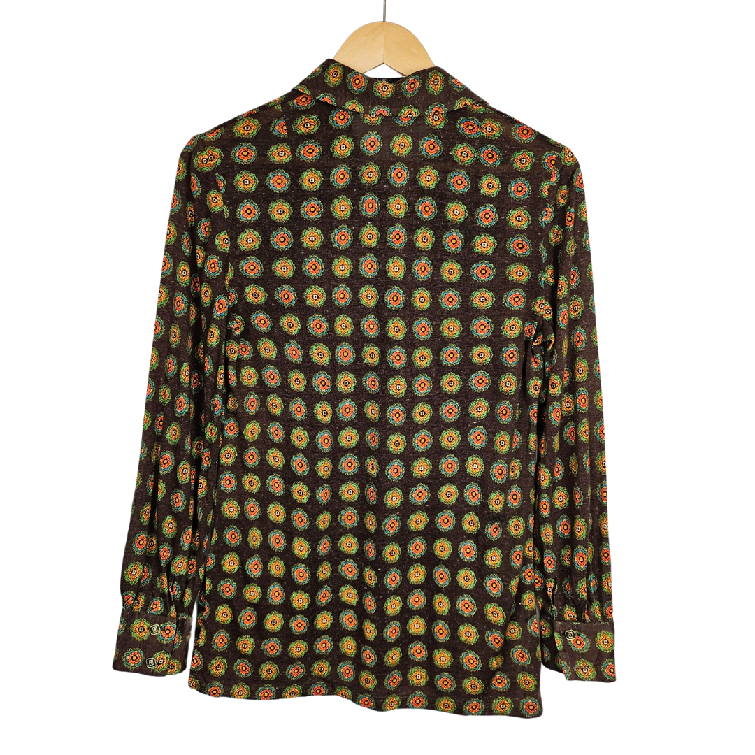 Leodor Indian Print Pullover Retro Shirt