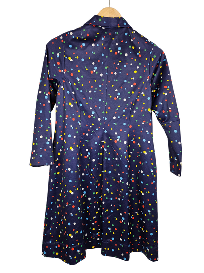 Colour Dot Navy A Line Dress