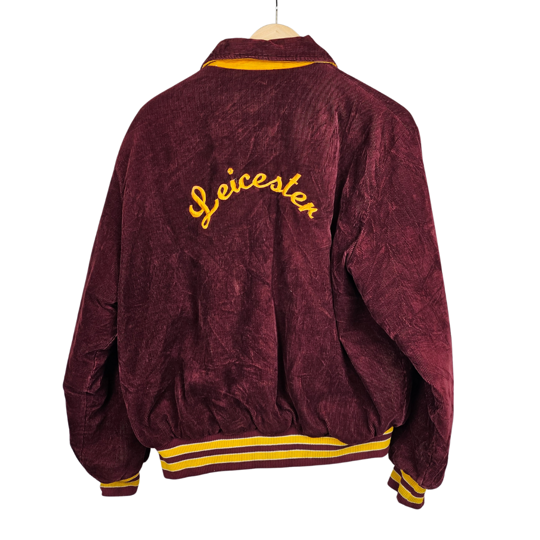 Birdie by Richard and Leslie Corduroy Collared Varsity Jacket - L