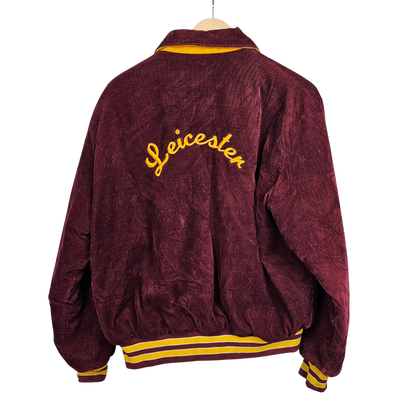 Birdie by Richard and Leslie Corduroy Collared Varsity Jacket - L