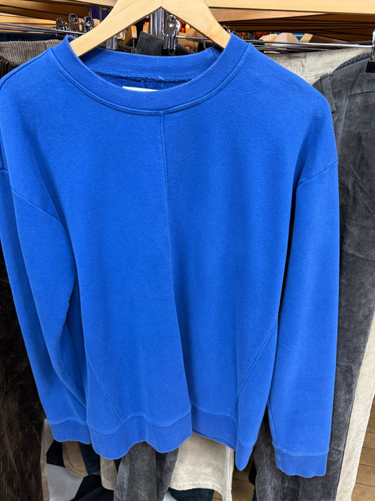 Land's End Sweats Blue Front Seam Sweatshirt - M