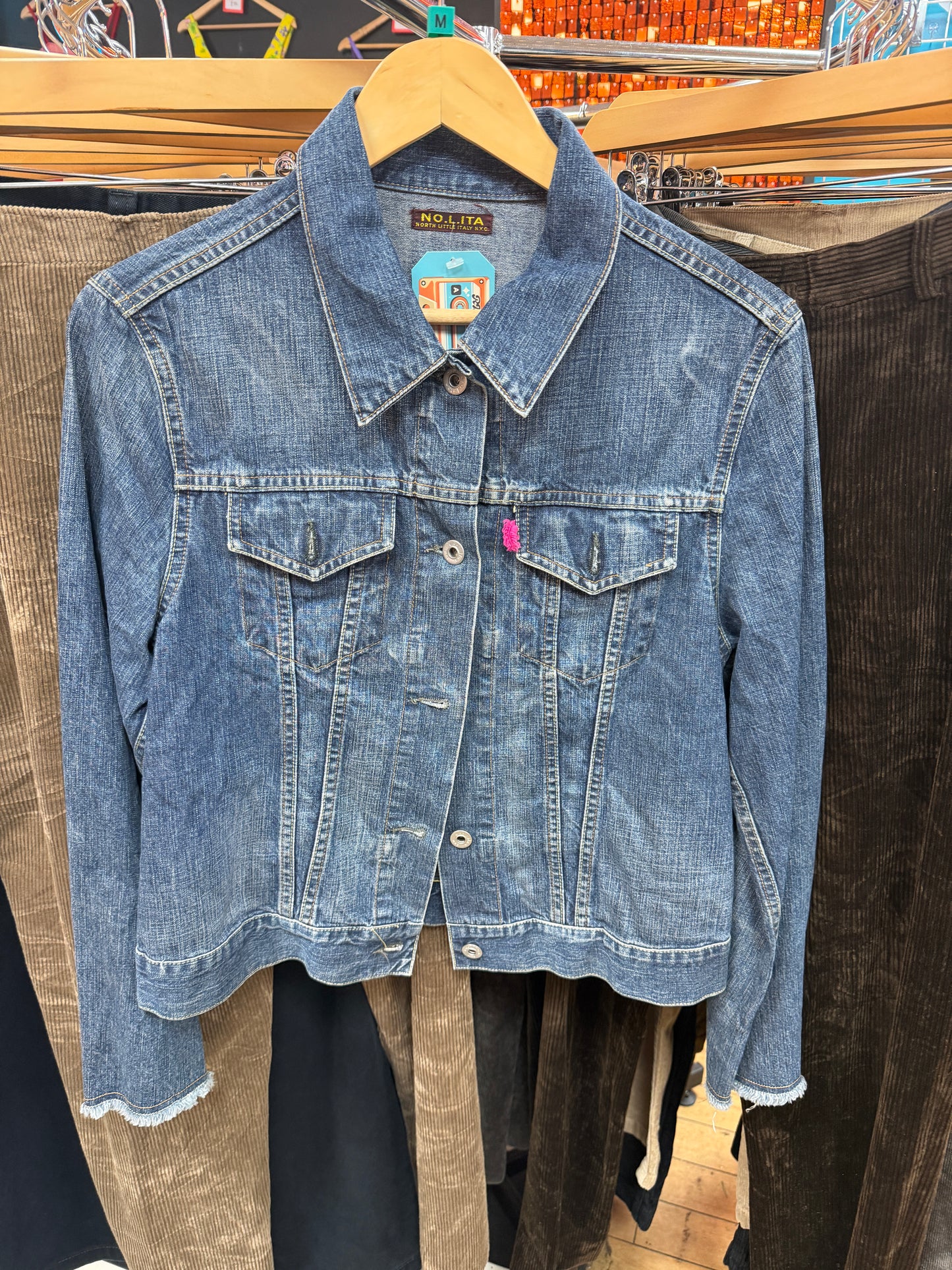 Denim Jacket with cut off arms - M