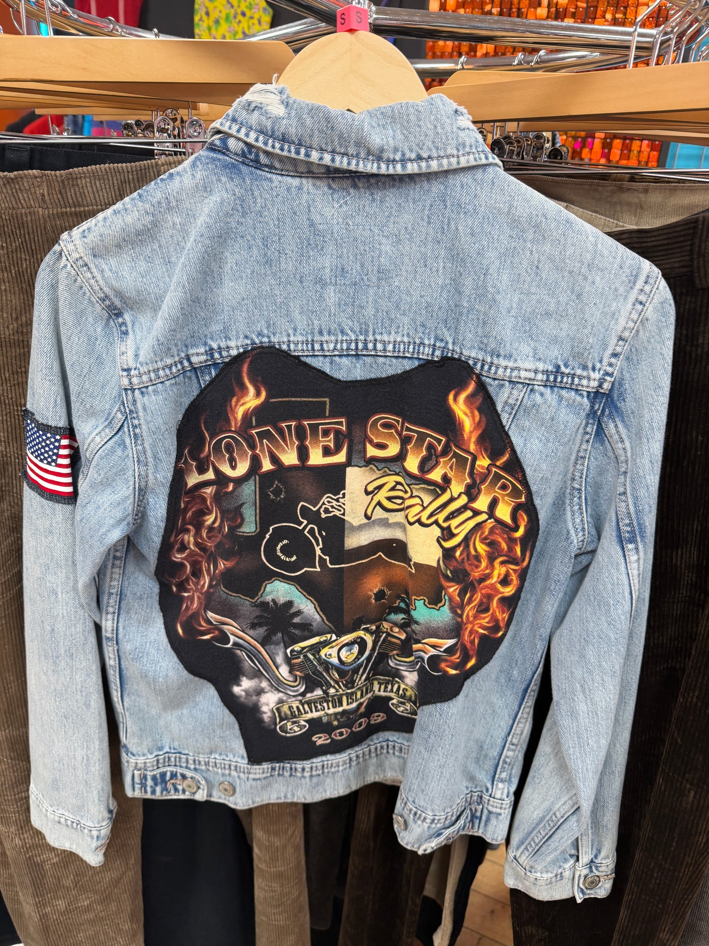 Lone Star Rally 2009 Patch Denim Jacket - S