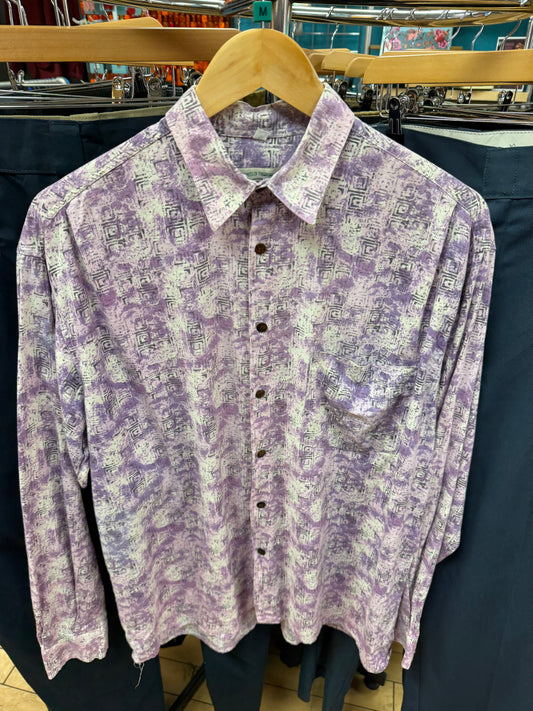 Retro Long-Sleeve Pattern shirt - M