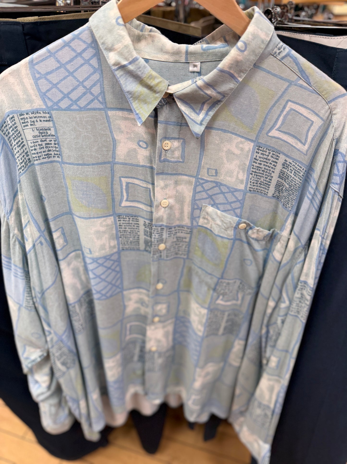 Retro Square Pattern Long Sleeved Shirt - 3XL
