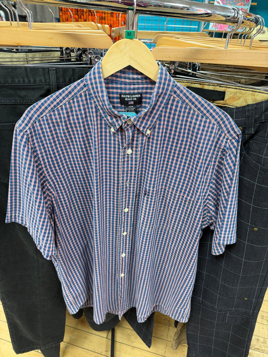 Ralph Lauren Jeans Classic Check Short Sleeved Shirt - M