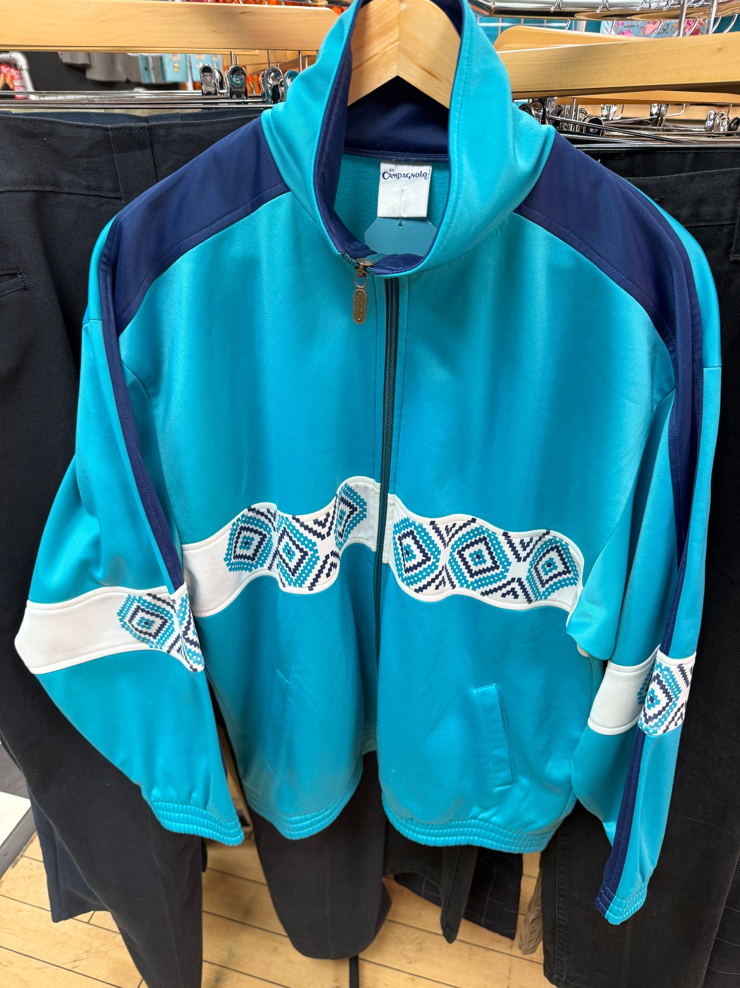Campagnolo 80's Track Jacket with Aztec Pattern - L