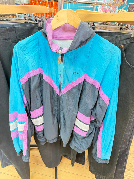 Blue and Purple 80's Track Jacket - M