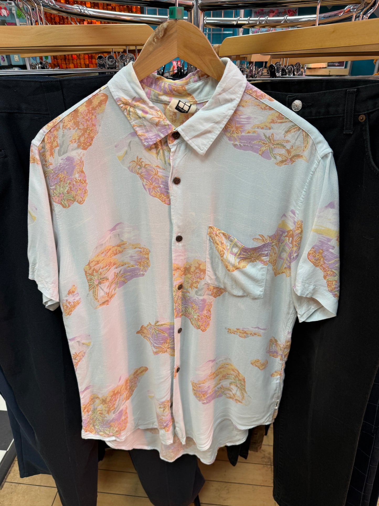 Insight Light Blue Tropical Island Shirt - M