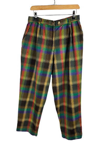 Brown and Rainbow Check Trousers