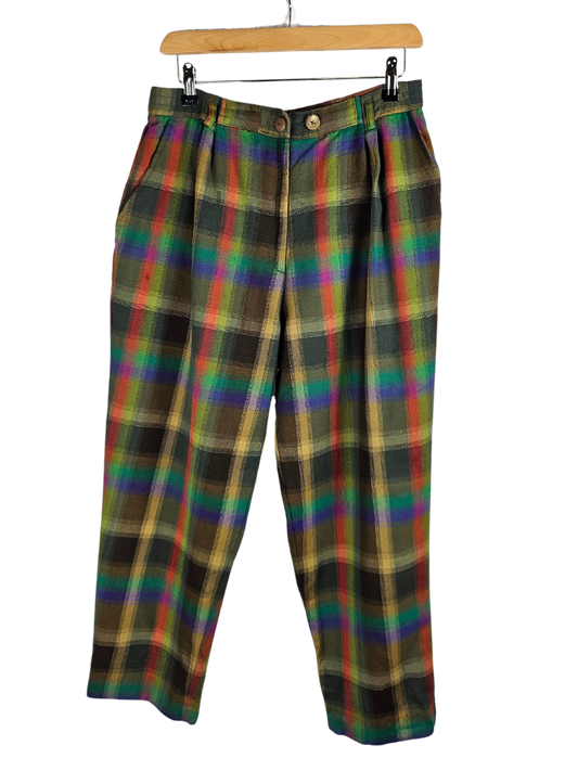 Brown and Rainbow Check Trousers