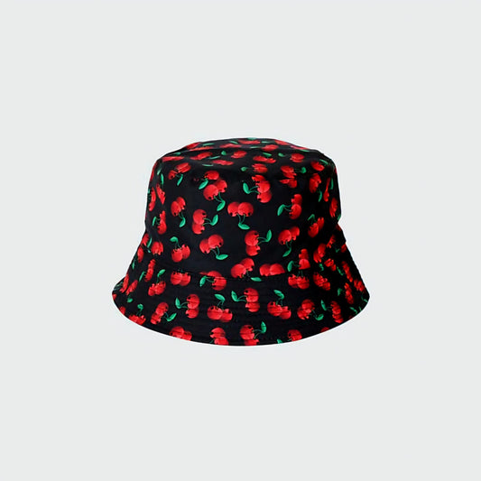 Black Cherry Print Bucket Hat