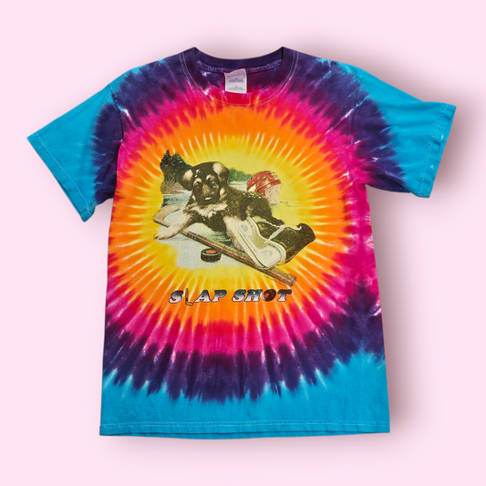 Slap Shot Dog Ice Hockey Tie-Dye T-shirt - XS