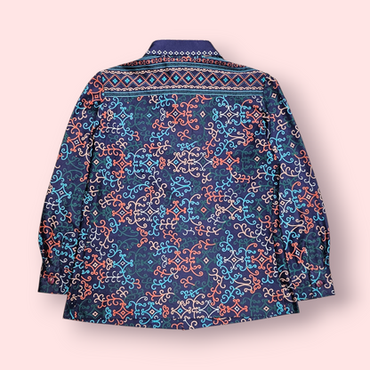 Tokyo New Star Navy Multi Graphic Print Retro Shirt