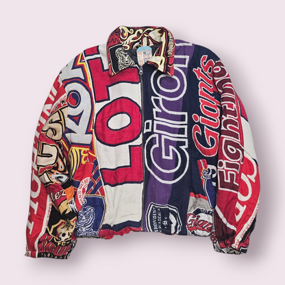 Football Scarf Reworked Jacket - L