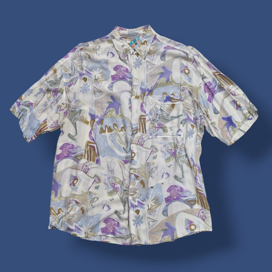 Abstract Short Sleeved Shirt - XL