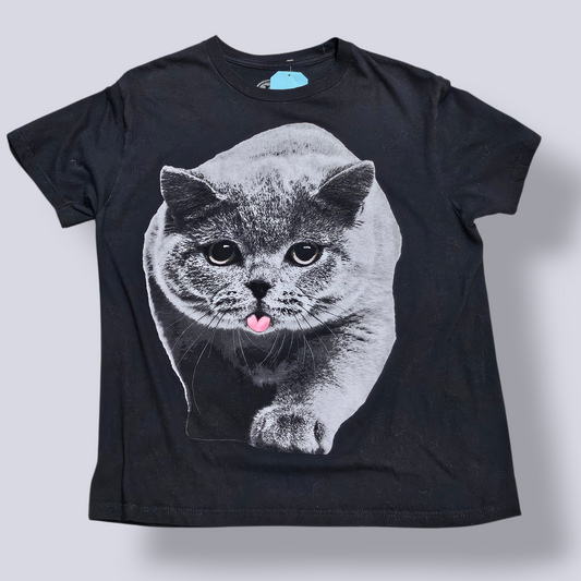 Cat Tongue Black T-shirt - M